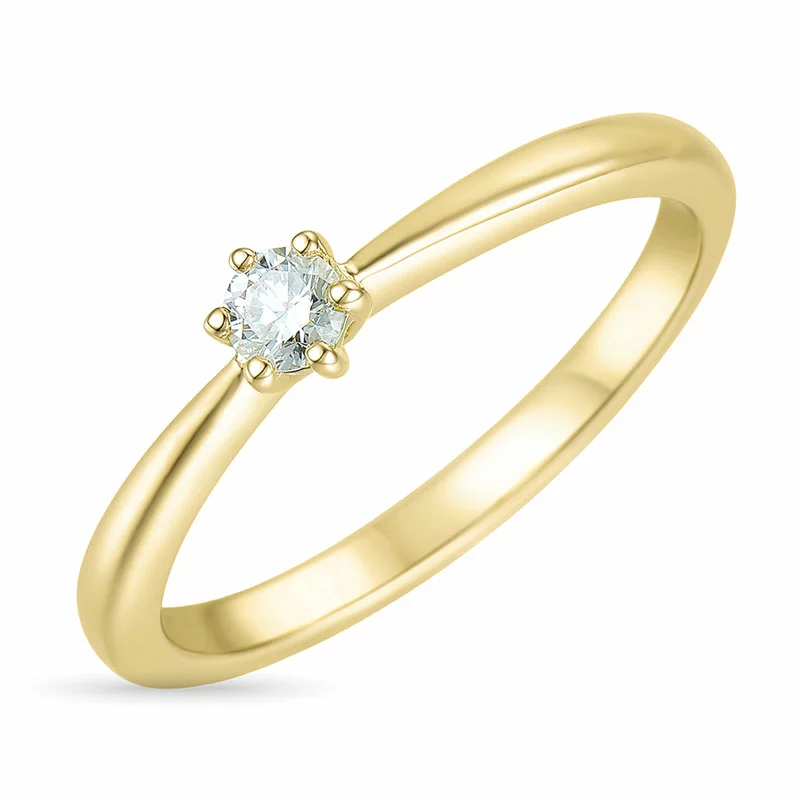 Kampagne - Diamant Ring in 14 Karat Gold 0,12 ct - Solitär Ring - Modernen Solitärringe, kaufen eine Solitärring hier