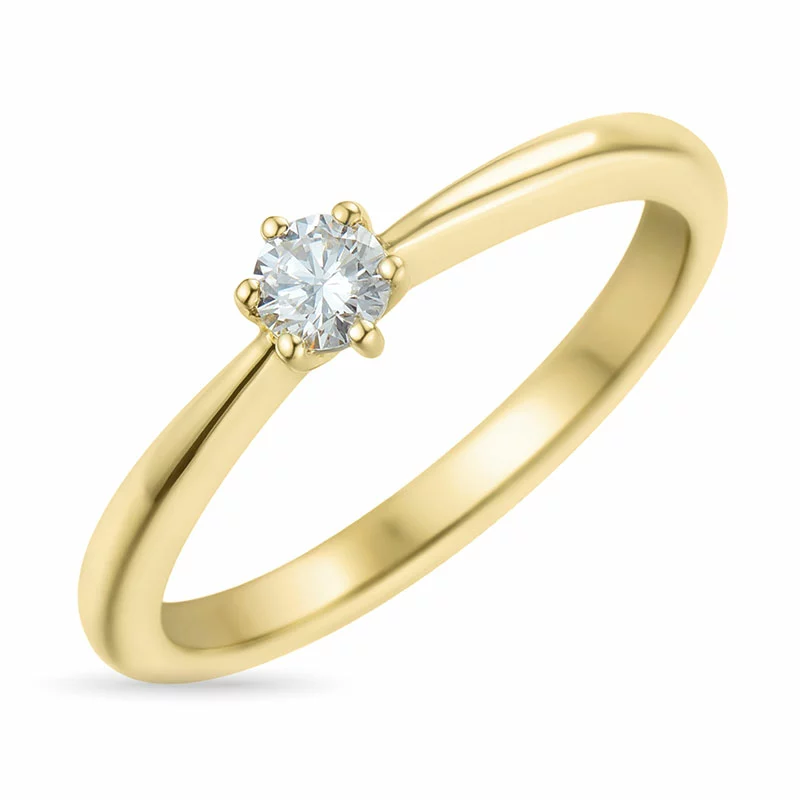 Kampagne - Diamant Ring in 14 Karat Gold 0,15 ct - Solitär Ring - Modernen Solitärringe, kaufen eine Solitärring hier