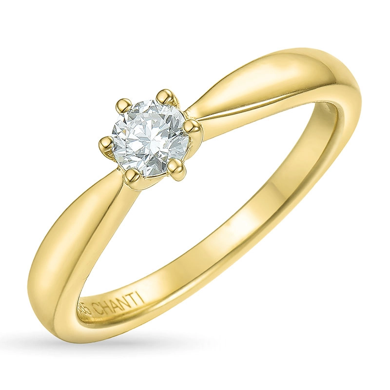 0,20 ct Diamant Solitärring in 14 Karat Gold 0,20 ct - Solitär Ring 1 x 0,20 ct - Sparen Sie bis zu 70 % - Solitärringe