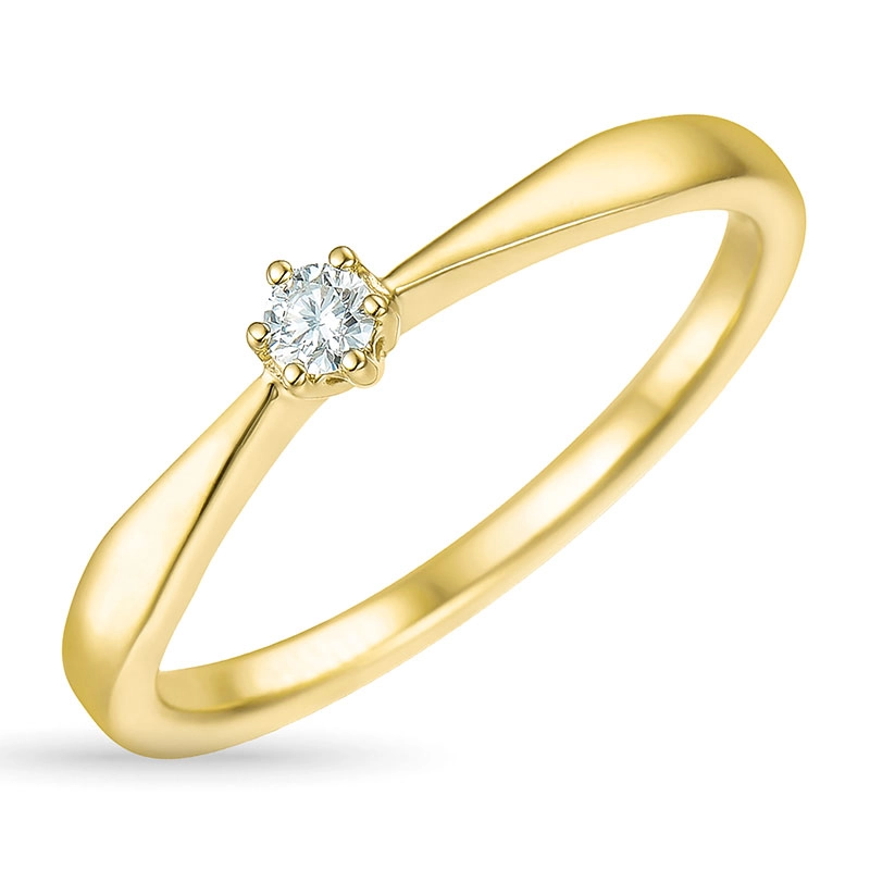 Diamant Solitärring in 14 Karat Gold 0,07 ct - Solitär Ring - Modernen Solitärringe, kaufen eine Solitärring hier
