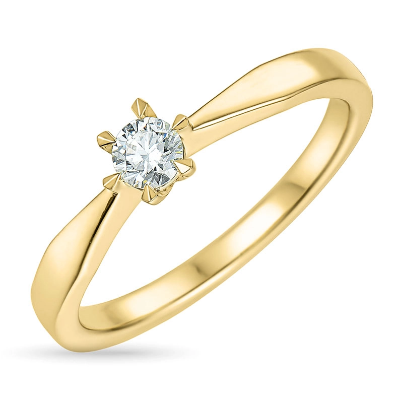 0,20 ct Diamant Solitärring in 14 Karat Gold 0,20 ct - Solitär Ring 1 x 0,20 ct - Sparen Sie bis zu 70 % - Solitärringe