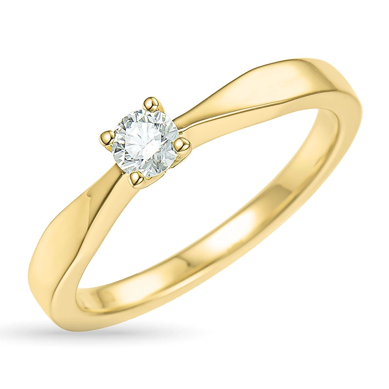 0,20 ct Diamant Solitärring in 14 Karat Gold 0,20 ct - Solitär Ring 1 x 0,20 ct - Sparen Sie bis zu 70 % - Solitärringe