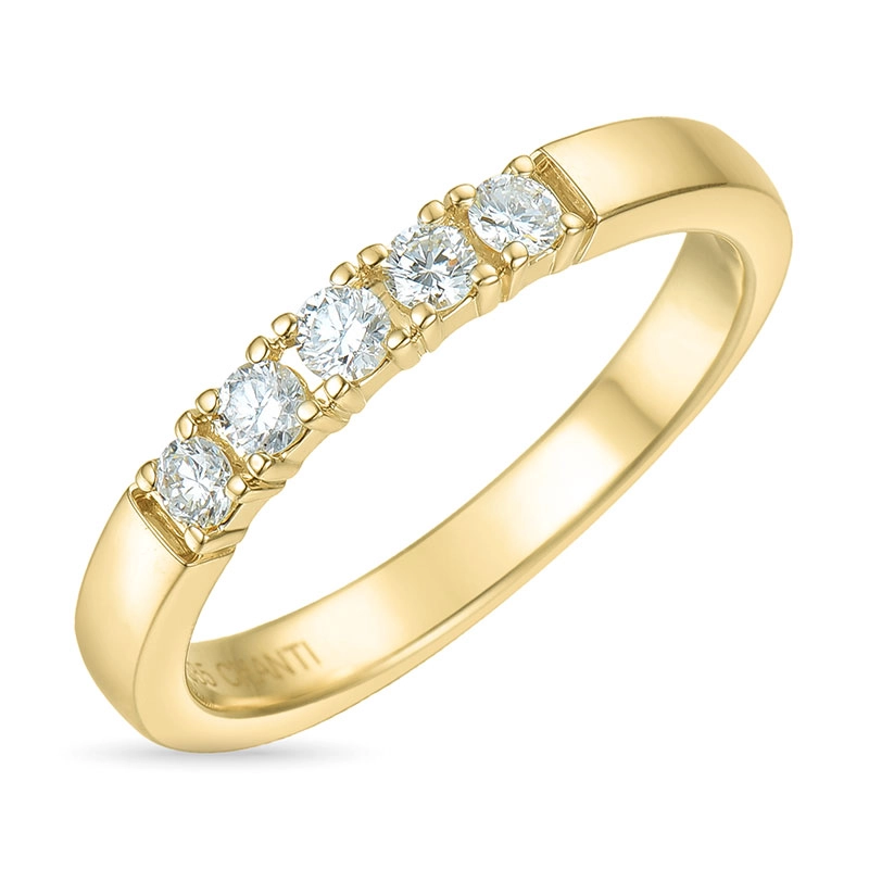 Diamant Memoirering in 14 Karat Gold 5 x 0,05 ct - Memoireringe 5 x 0,05 ct - Memoireringe für jeden Geschmack