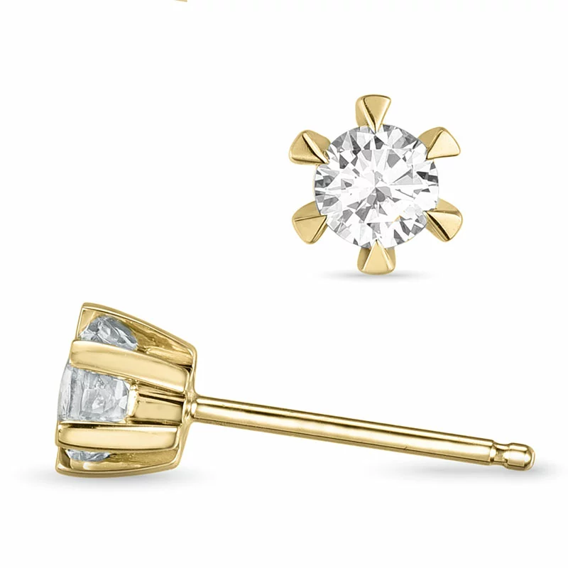 Kampagne - 2 x 0,20 ct Diamant Solitärohrstecker in 14 Karat Gold mit Diamant - Ohrringe mit Solitär