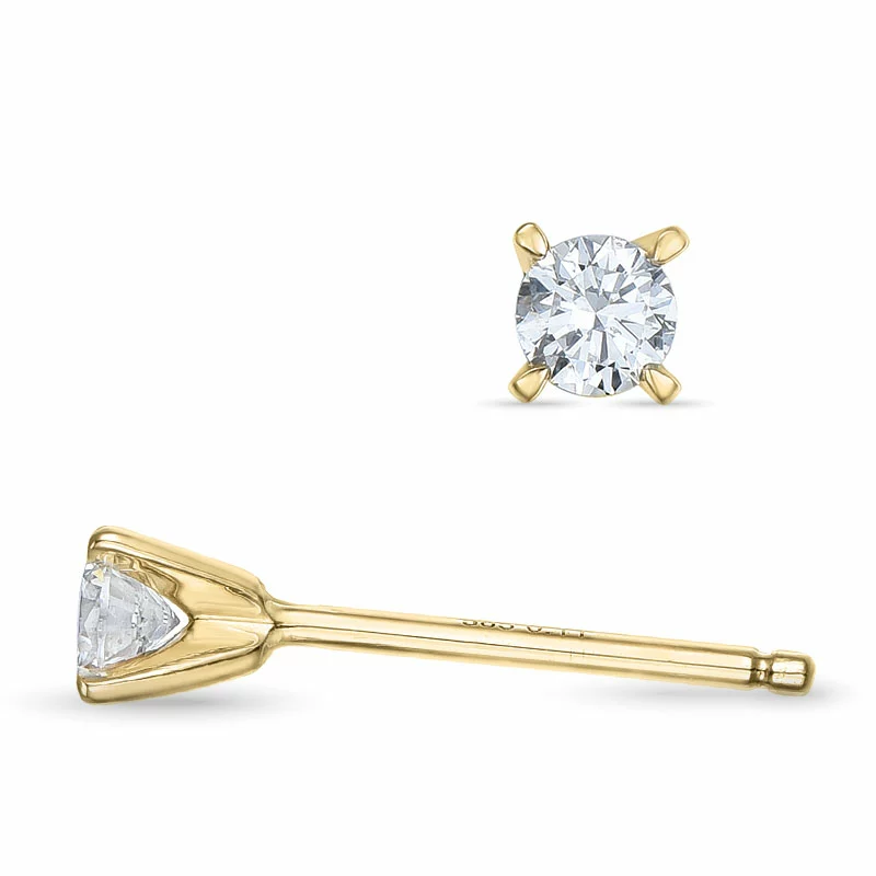 2 x 0,11 ct Kampagne - Diamant Solitärohrstecker in 14 Karat Gold mit Diamant - Ohrringe mit Solitär