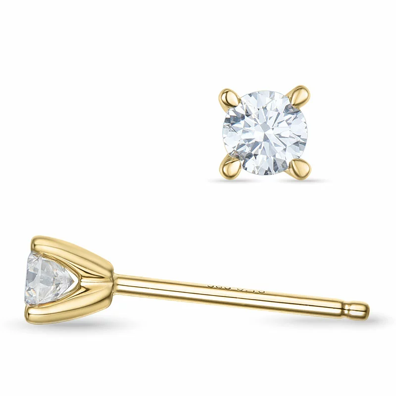 2 x 0,15 ct Kampagne - Diamant Solitärohrstecker in 14 Karat Gold mit Diamant - Ohrringe mit Solitär