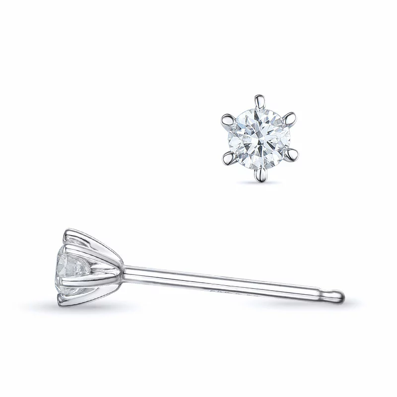 2 x 0,08 ct Kampagne - Diamant Solitärohrstecker in 14 Karat Weißgold mit Diamant - Ohrringe mit 2 x 0,08 ct - 0,09 ct Solitär