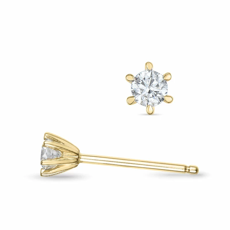 2 x 0,09 ct Kampagne - Diamant Solitärohrstecker in 14 Karat Gold mit Diamant - Ohrringe mit 2 x 0,08 ct - 0,09 ct Solitär