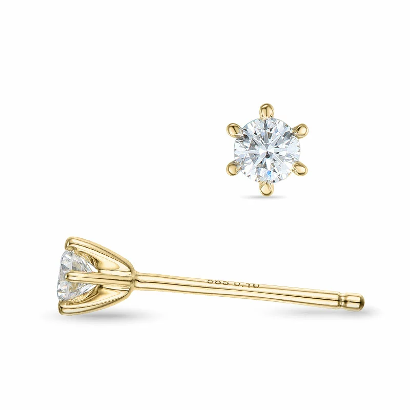 2 x 0,10 ct Kampagne - Diamant Solitärohrstecker in 14 Karat Gold mit Diamant - Ohrringe mit 2 x 0,10 ct Solitär - Sparen Sie bis zu 70 %