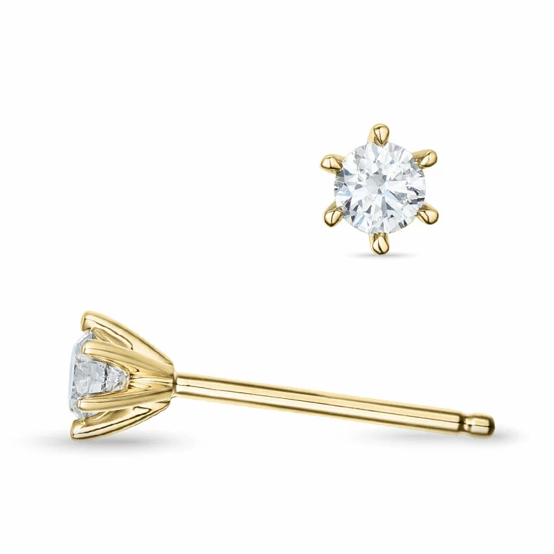 2 x 0,11 ct Kampagne - Diamant Solitärohrstecker in 14 Karat Gold mit Diamant - Ohrringe mit Solitär