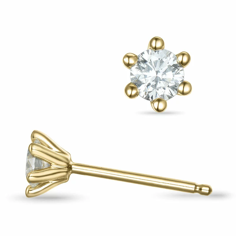 Kampagne - 2 x 0,20 ct Diamant Solitärohrstecker in 14 Karat Gold mit Diamant - Ohrringe mit Solitär