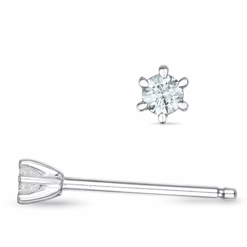 2 x 0,03 ct Solitärohrstecker in 14 Karat Weißgold mit Diamant - Ohrringe mit 2 x 0,03 ct Solitär