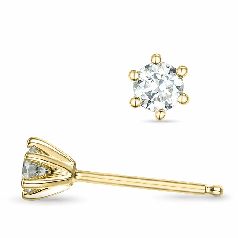 2 x 0,16 ct Kampagne - Diamant Solitärohrstecker in 14 Karat Gold mit Diamant - Ohrringe mit Solitär