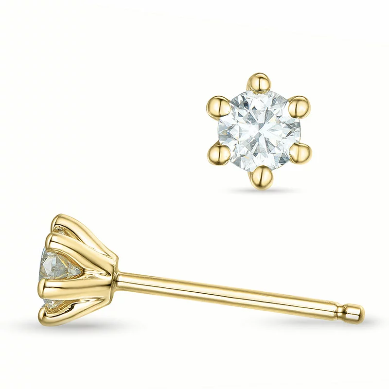 2 x 0,18 ct Kampagne - Diamant Solitärohrstecker in 14 Karat Gold mit Diamant - Ohrringe mit Solitär