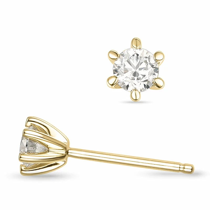 2 x 0,20 ct Kampagne - Diamant Solitärohrstecker in 14 Karat Gold mit Diamant - Ohrringe mit 2 x 0,20 ct Solitär - Hübsche Ohrringe mit Solitär