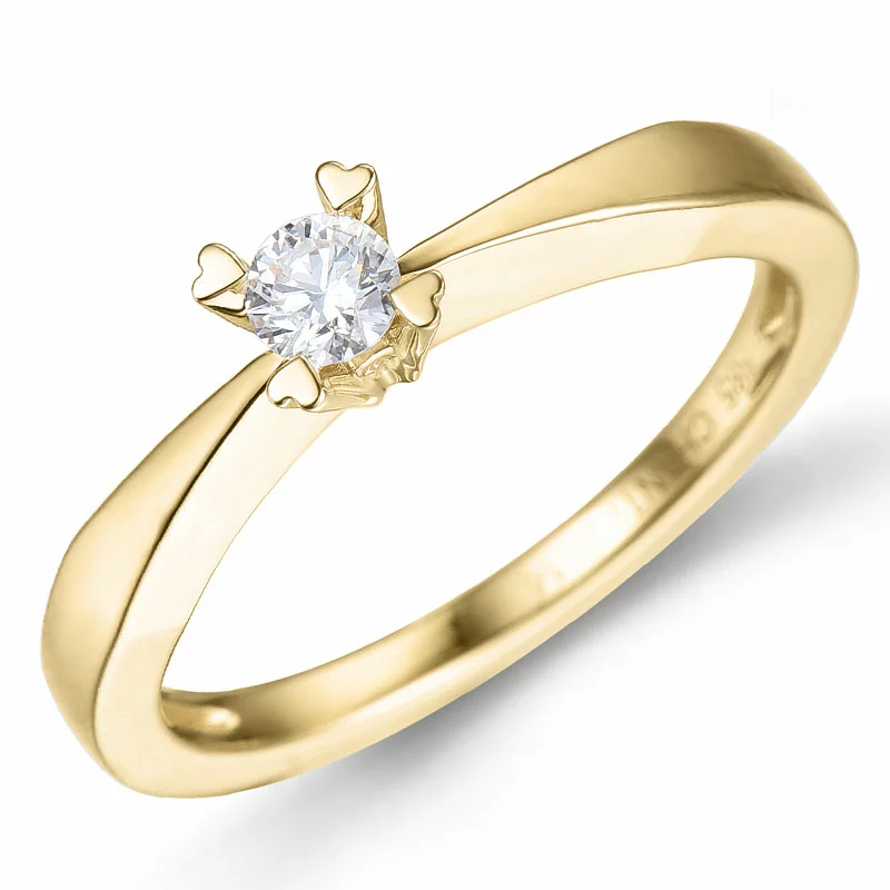 Kampagne - Diamant Solitärring in 14 Karat Gold 0,14 ct - Solitär Ring - Modernen Solitärringe, kaufen eine Solitärring hier