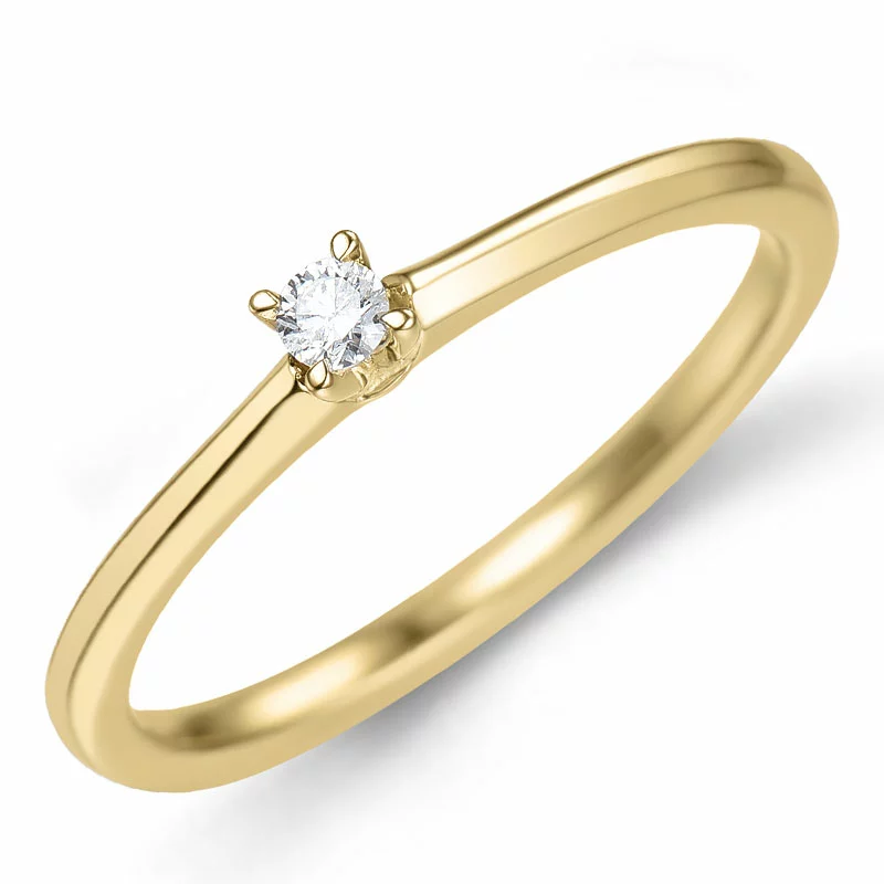 0,05 ct Diamant Solitärring in 14 Karat Gold 0,05 ct - Solitärringe 1 x 0,05 ct - Gute Auswahl an Solitärringen online