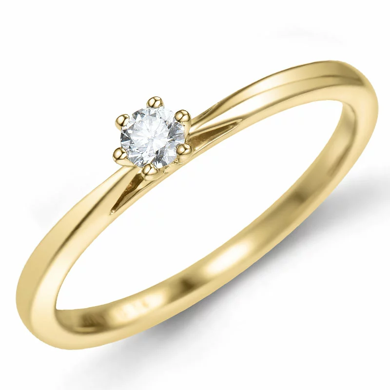 Kampagne - Diamant Solitärring in 14 Karat Gold 0,14 ct - Solitär Ring - Modernen Solitärringe, kaufen eine Solitärring hier