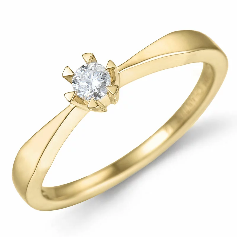 Kampagne - Diamant Solitärring in 14 Karat Gold 0,14 ct - Solitär Ring - Modernen Solitärringe, kaufen eine Solitärring hier