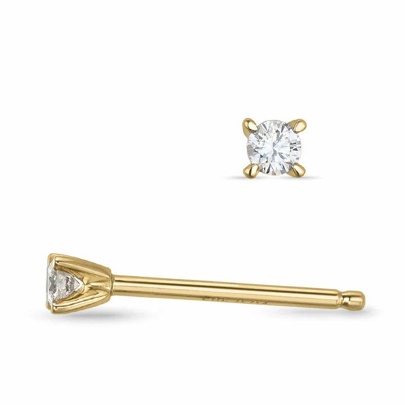 2 x 0,04 ct Kampagne - Diamant Solitärohrstecker in 14 Karat Gold mit Diamant - Ohrringe mit 2 x 0,04 ct Solitär