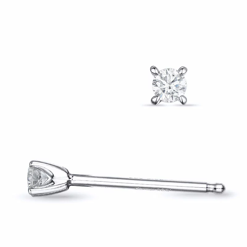 2 x 0,05 ct Kampagne - Diamant Solitärohrstecker in 14 Karat Weißgold mit Diamant - Ohrringe mit 2 x 0,05 ct Solitär - Schöne Ohrringe mit Solitär