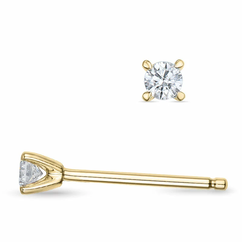 2 x 0,06 ct Kampagne - Diamant Solitärohrstecker in 14 Karat Gold mit Diamant - Ohrringe mit 2 x 0,06 ct - 0,07 ct Solitär