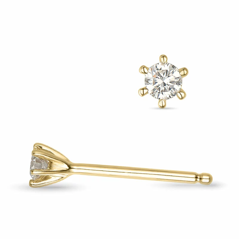 2 x 0,05 ct Kampagne - Diamant Solitärohrstecker in 14 Karat Gold mit Diamant - Ohrringe mit 2 x 0,05 ct Solitär - Schöne Ohrringe mit Solitär