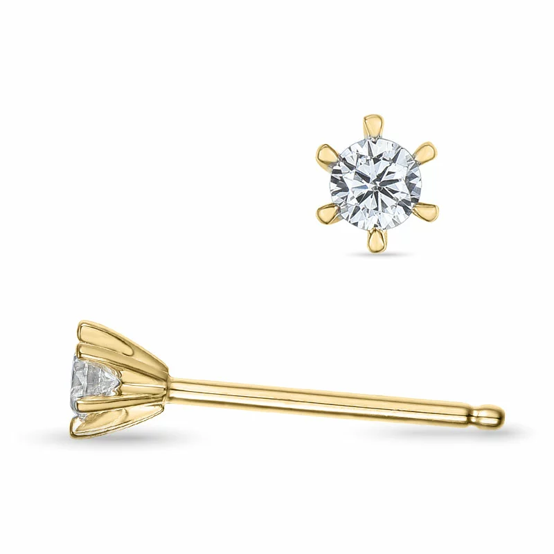 2 x 0,06 ct Kampagne - Ohrstecker in 14 Karat Gold mit Diamant - Ohrringe mit 2 x 0,06 ct - 0,07 ct Solitär