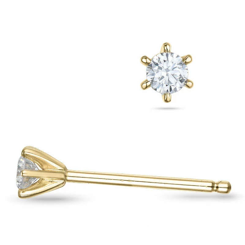 2 x 0,07 ct Kampagne - Diamant Ohrstecker in 14 Karat Gold mit Diamant - Ohrringe mit 2 x 0,06 ct - 0,07 ct Solitär