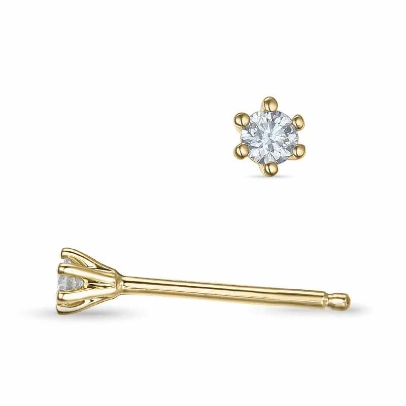 2 x 0,04 ct Kampagne - Diamant Solitärohrstecker in 14 Karat Gold mit Diamant - Ohrringe mit 2 x 0,04 ct Solitär