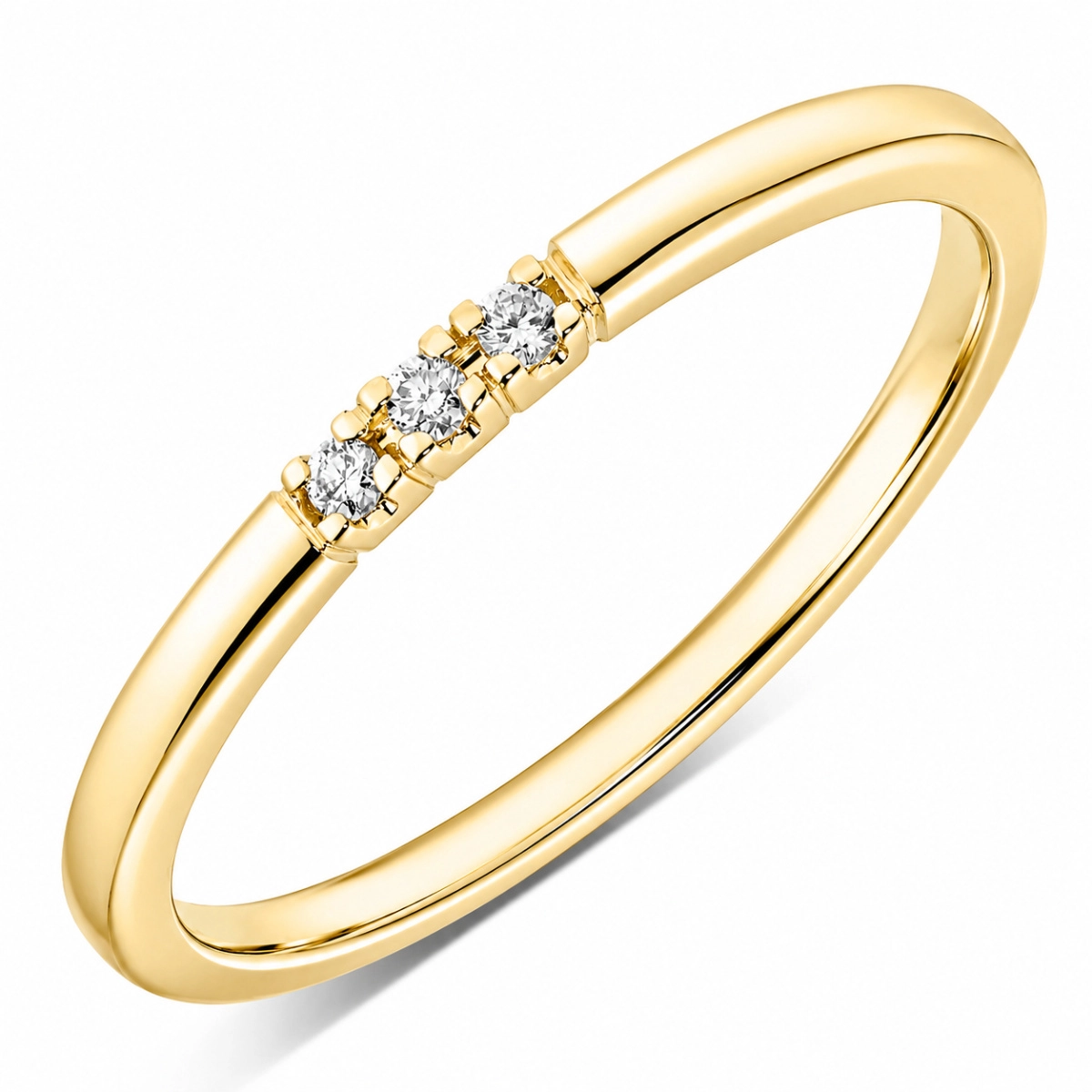 3 x 0,01 ct Diamantring in 14 Karat Gold 0,03 ct - Schmuck - Günstige Schmuck online kaufen hier auf Chanti