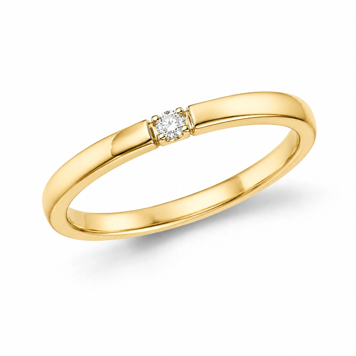 1 x 0,03 ct Diamantring in 14 Karat Gold 0,03 ct - Schmuck - Günstige Schmuck online kaufen hier auf Chanti