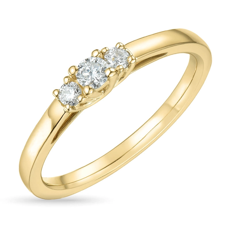 Diamantring in 14 Karat Gold 0,10 ct 0,08 ct - Weiße Diamant Ringe