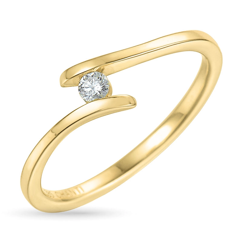 Diamant Ring in 9 Karat Gold 0,07 ct - Weiße Diamant Ringe