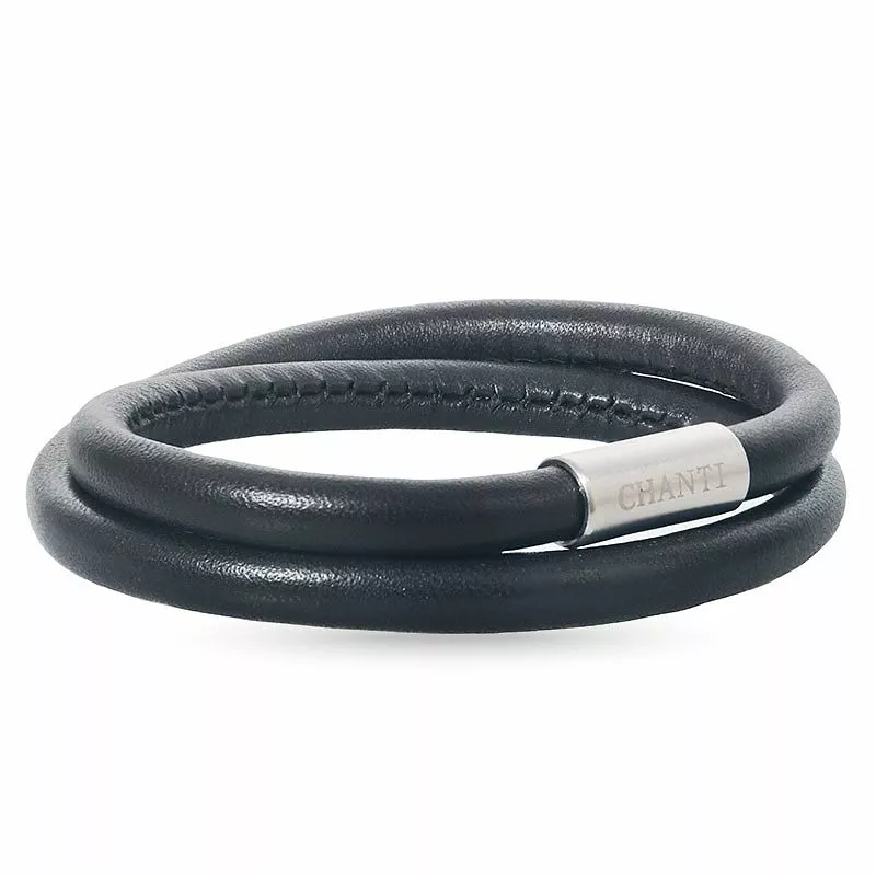 schwarz Leder Armband aus Stahl x 6 mm - Schwarze Armbänder - Finden Sie ein schönes Armband in Schwarz