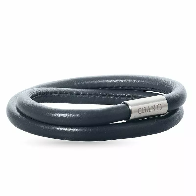 Grau Leder Armband aus Stahl x 6 mm - Graue Armbänder - Armbänder in Grau zu niedrigen Preisen