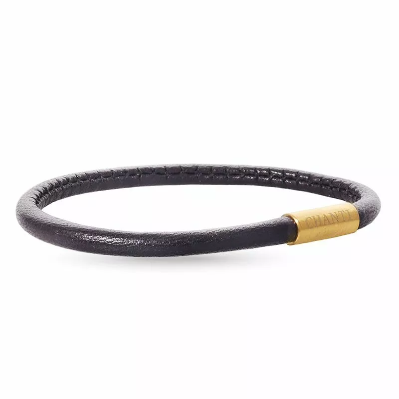 Runder braunem armband aus leder mit vergoldetem stahl x 4 mm - Braune Armbänder - Armbänder für Damen online bestellen
