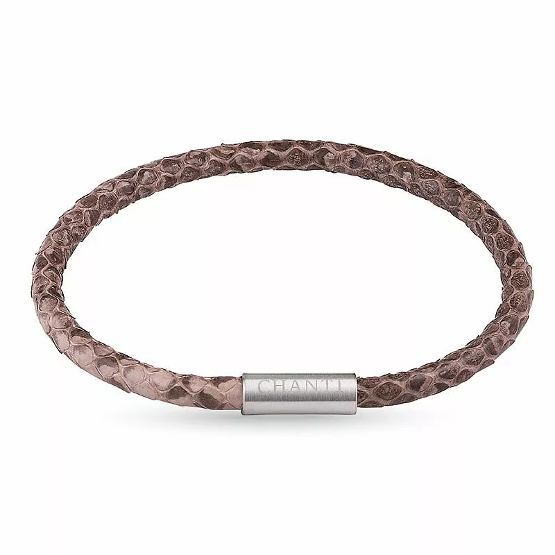 Runder braunem schlangenarmband aus leder mit stahl x 4 mm - Braune Armbänder - Armbänder für Damen online bestellen