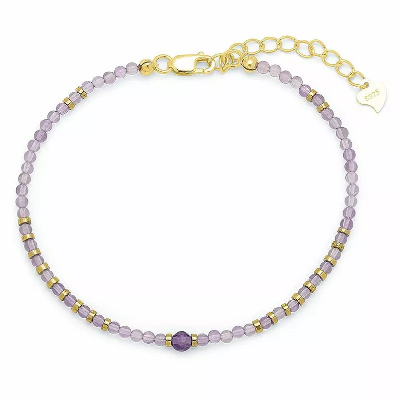 Schmuckstein Armband mit Amethyst und hematite - Loom Stones - Enge Armbänder