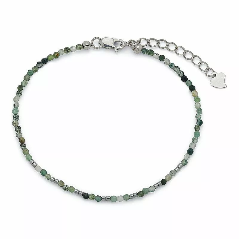 Elegant schmuckstein armband mit achat und hematite. - Enge Armbänder