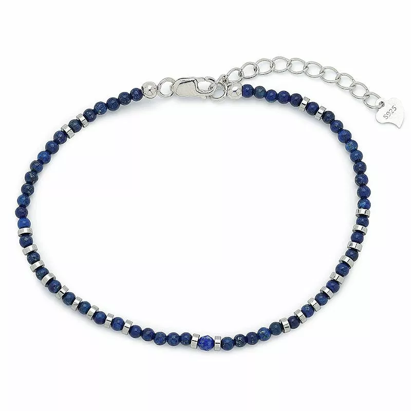 Armband mit Lapislazuli und hematite - Loom Stones - Enge Armbänder
