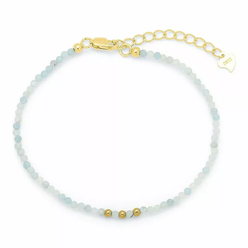 Armband mit Aquamarin und hematite - Loom Stones - Enge Armbänder