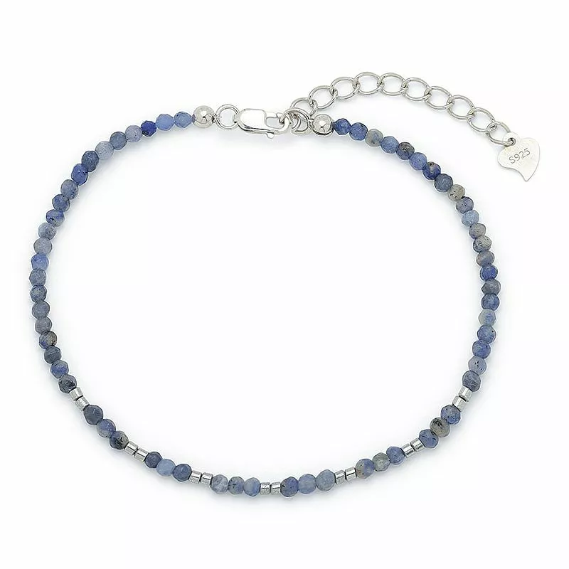 Schmuckstein Armband mit Sodalit und hematite - Loom Stones - Enge Armbänder