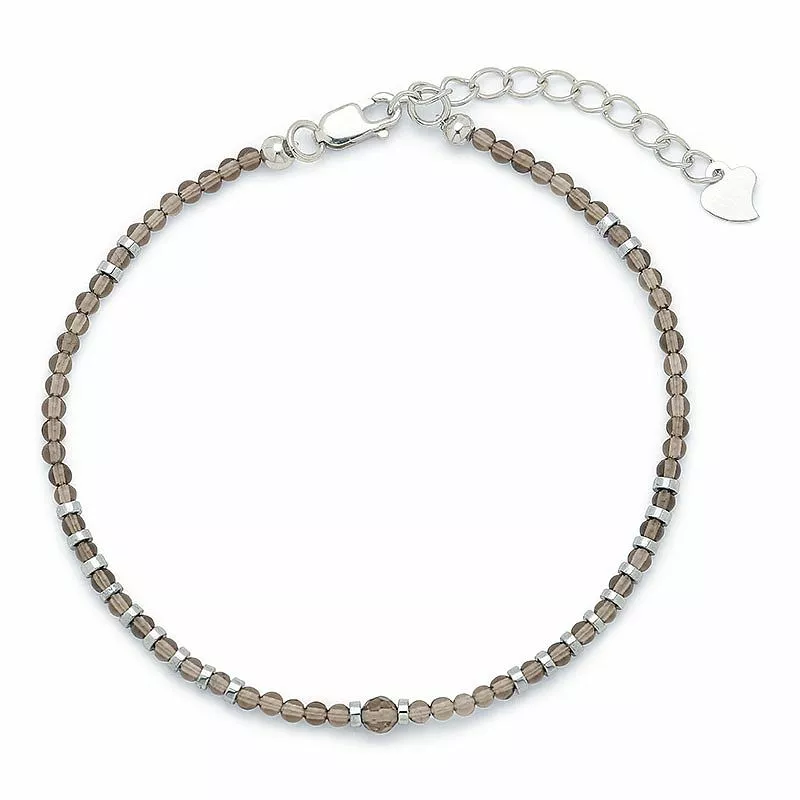 Schmuckstein Armband mit Quarz und hematite - Loom Stones - Quarzarmbänder - Bestellen Sie schöne Armbänder mit Quarz