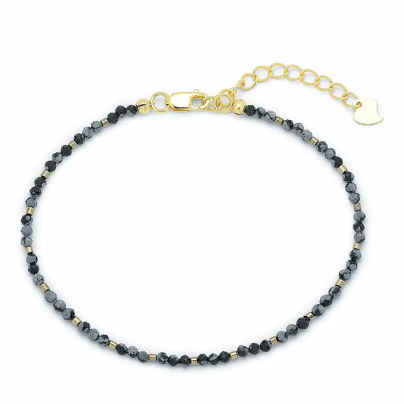 Schmuckstein Armband mit obsidian und hematite - Loom Stones - Enge Armbänder