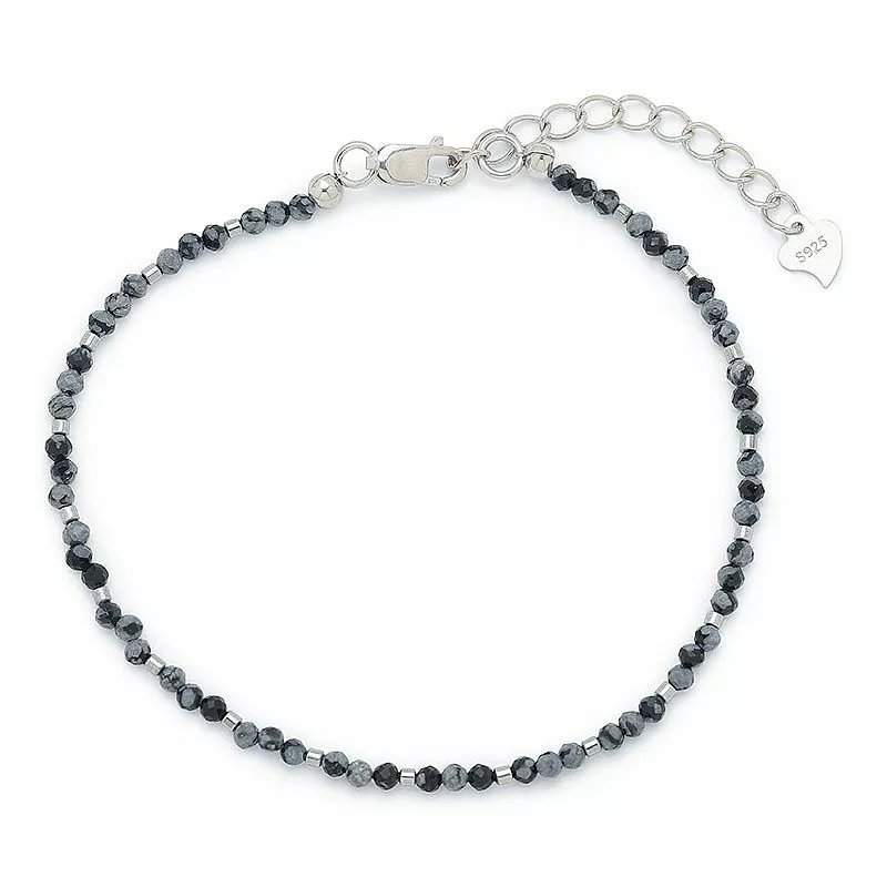 Armband mit obsidian und hematite - Loom Stones - Graue Armbänder - Armbänder in Grau zu niedrigen Preisen