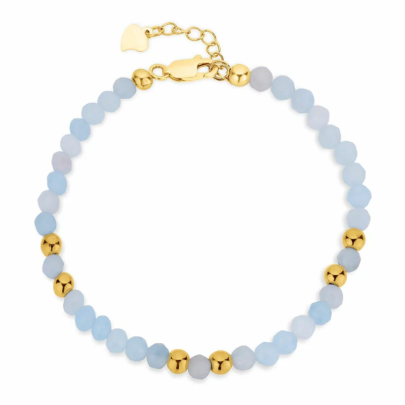 blauem Armband mit Aquamarin - Loom Stones - Blaue Armbänder - Blaue Armbänder für Männer und Frauen