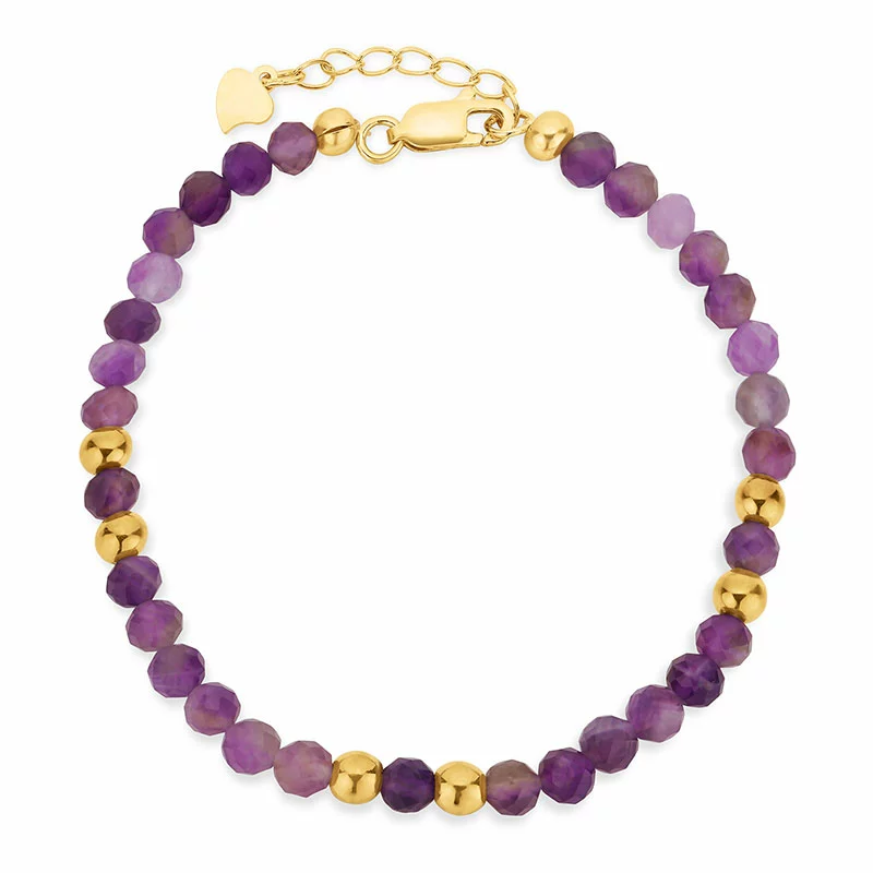 violettem Armband mit Amethyst - Loom Stones - Lila Armbänder - Fallen Sie auf mit einem schönen lila Armband