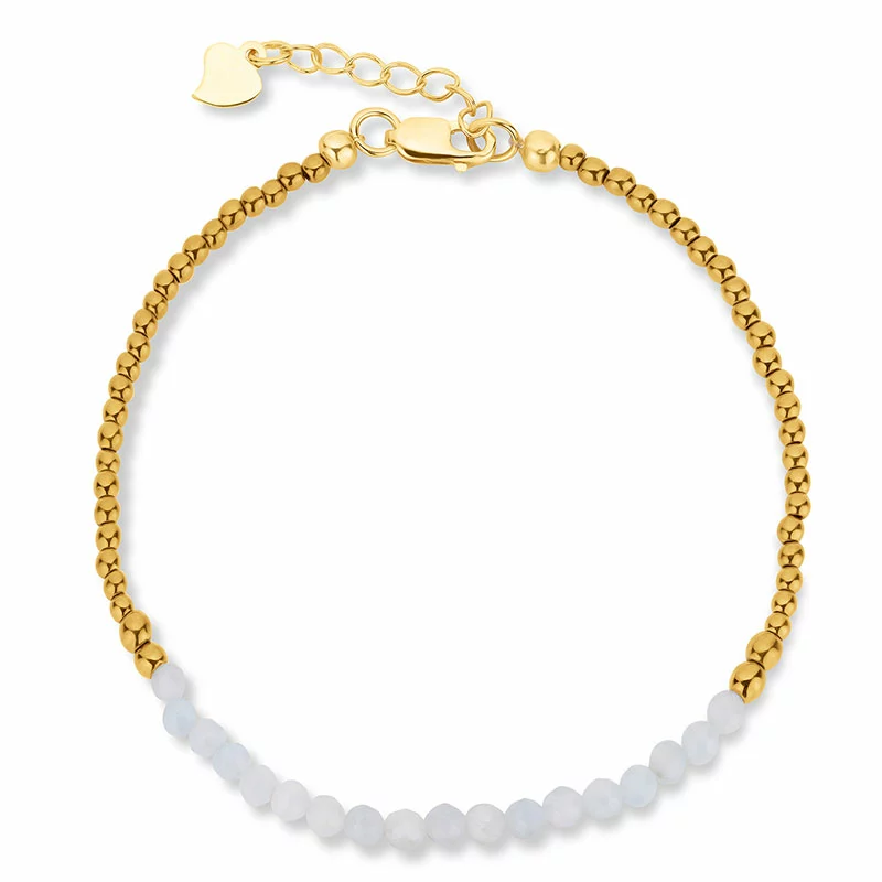 Armband mit Mondstein - Loom Stones - Weiße Armbänder - Schöne Armbänder in Weiß online kaufen