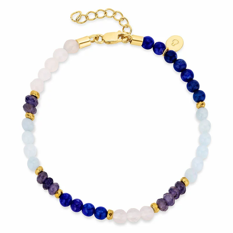 mehrfarbigen Armband mit Schmuckstein - Loom Stones - Blaue Armbänder - Blaue Armbänder für Männer und Frauen